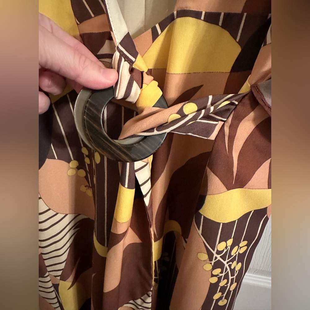 NWT Hutch Anthropologie Deep V Printed Wrap Dress XL - Picture 7 of 9